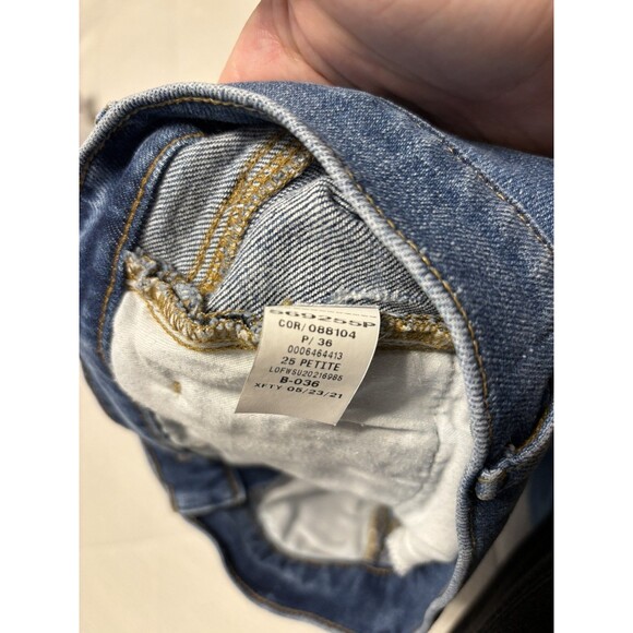 LOFT High Waist Skinny Distressed Blue Denim Jeans Womens Size 25/0 Cotton Jeans - Picture 4 of 6